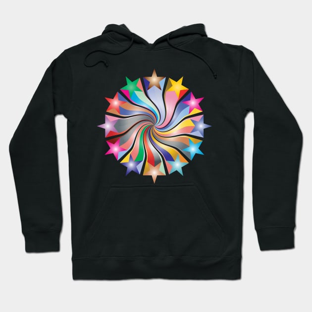 Starburst in prismatic colourful design 1 Hoodie by Montanescu